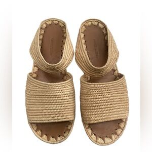 Carrie Forbes Ahmed Raffia Flat Sandals size 37 / US 7